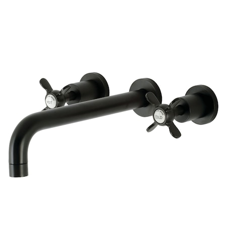 Kingston Brass KS8020BEX Two-Handle Wall Mount Tub Faucet, Matte Black KS8020BEX